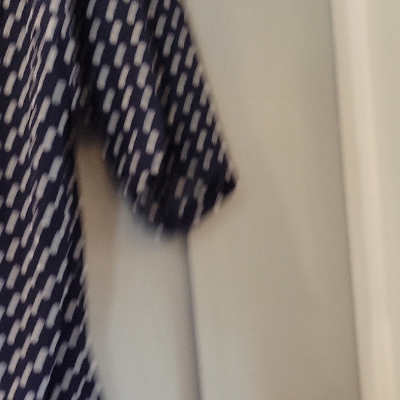 Lavish Midnight Blue and White Dot Blouse - Picture 5 of 8